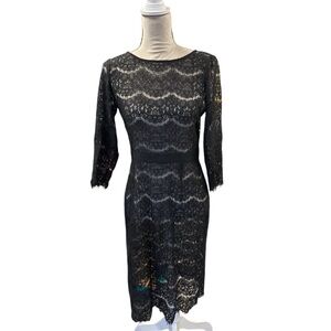 Black lace sheath dress